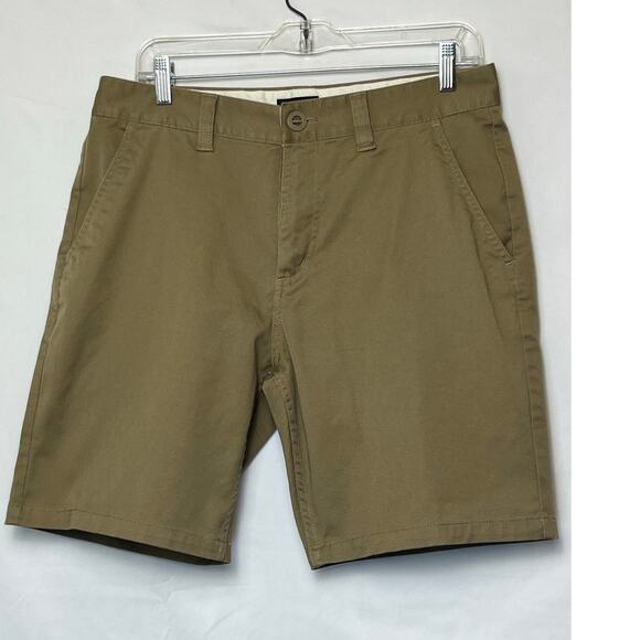 Brixton Men’s 32 Brown Chino Shorts Casual Skate Surf Streetwear Flat Front - Picture 1 of 7